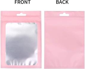 img 2 attached to 🛍️ XFXIA 100-Piece Mylar Bags 4.72×7.87 Inches Pink - Resealable Smell Proof Bags with Ziplock, Clear Window - Aluminum Foil Pouch Bag for Candy, Food, Lip Gloss Packaging- Flat & Cute