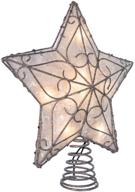 🌟 kurt adler capiz inspired star treetop with metal trim and 10 lights - ul certified logo