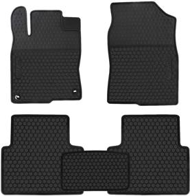 img 4 attached to 🚗 Custom Fit Rubber HD-Mart Car Floor Mat for Honda Civic 10th Generation (2016-2021) - Full Black Auto Liners Mat with All Weather Protection, Heavy Duty & Odorless