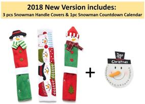 img 2 attached to 🎅 ienjoyware Snowman Fridge Door Handle Covers & Snowman Advent Calendar - Christmas Decor Idea with Kitchen Appliance