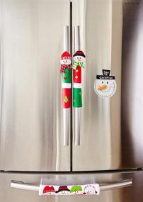 img 4 attached to 🎅 ienjoyware Snowman Fridge Door Handle Covers & Snowman Advent Calendar - Christmas Decor Idea with Kitchen Appliance