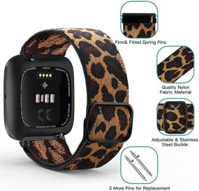 img 1 attached to Welltin 2-Pack Compatible Bands for Fitbit Versa/Fitbit Versa 2/Fitbit Versa Lite – Breathable Woven Fabric Straps for Women and Men, Adjustable Replacement Wristbands for Fitbit Versa Smart Watch