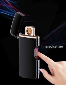 img 3 attached to 🔥 SunTime USB Lighter: Rechargeable Flameless Windproof Slim Cigarette Lighter – Portable & Double Sided Coil Technology