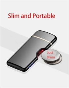 img 1 attached to 🔥 SunTime USB Lighter: Rechargeable Flameless Windproof Slim Cigarette Lighter – Portable & Double Sided Coil Technology