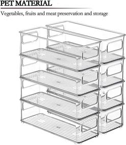 img 2 attached to 🗄️ Ultimate Pantry Organization Kit: 8 BPA-Free Clear Plastic Storage Racks for Efficient Kitchen Organization, Freezers, Countertops, and Cabinets