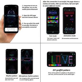 img 3 attached to Programmable Bluetooth 4.0 RGB LED Glasses: Customize your Shining Style with Full Color LED Lights