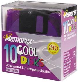 img 1 attached to Memorex MF2HD 3.5-дюймовые дискеты высокой плотности для ПК, отформатированные производителем, в 10-пакетной коробке (разноцветные) - Производителем прекращена производство