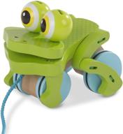 🐸 frolicking frog wooden pull toy by melissa & doug, ideal for first play logo