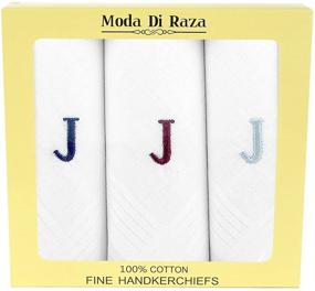 img 2 attached to 🧣 Monogrammed Handkerchiefs by Moda Raza with Initial Embellishment