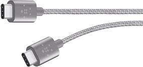 img 1 attached to Belkin USB-C to USB-C Charge Cable (Grey) - 6-Foot Metallic MIXIT, USB-IF Certified (F2CU041bt06-GRY)