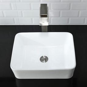 img 3 attached to 🚽 WMXQX 16"x12" Rectangle Bathroom Sink and Faucet Combo - Above Counter White Porcelain Ceramic Basin with Matching Pop Up Drain