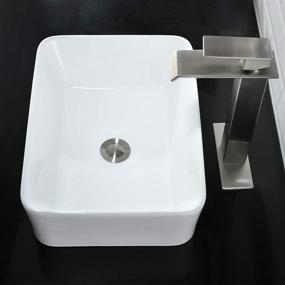 img 1 attached to 🚽 WMXQX 16"x12" Rectangle Bathroom Sink and Faucet Combo - Above Counter White Porcelain Ceramic Basin with Matching Pop Up Drain