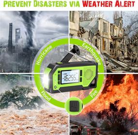 img 3 attached to 🔦 Stay Prepared with the Greadio Emergency Weather Alert Radio: Hand Crank Solar Radio with AM/FM/NOAA, LCD Display, Power Bank, Flashlight, SOS Alarm, Bottle Opener, and more!