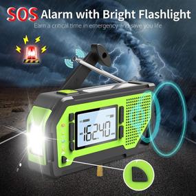 img 2 attached to 🔦 Stay Prepared with the Greadio Emergency Weather Alert Radio: Hand Crank Solar Radio with AM/FM/NOAA, LCD Display, Power Bank, Flashlight, SOS Alarm, Bottle Opener, and more!