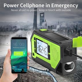 img 1 attached to 🔦 Stay Prepared with the Greadio Emergency Weather Alert Radio: Hand Crank Solar Radio with AM/FM/NOAA, LCD Display, Power Bank, Flashlight, SOS Alarm, Bottle Opener, and more!