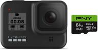 gopro hero8 black pny elite-x 64gb u3 microsdhc card (bundle) logo