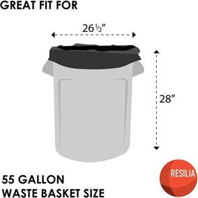 img 3 attached to 🗑️ Resilia Heavy Duty 55 Gallon Plastic Trash Bags BTGR-50XH - Garbage Can Liners for Kitchen and Home Use, Cleaning Supplies, Black, 46x50 Inches, 10 Bags/Roll, 10 Rolls, 100 Bags Total