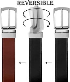 img 1 attached to 👔 Classic Italian Finish Reversible Leather Men's Belt Accessories