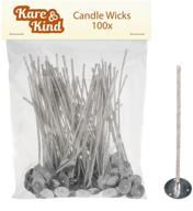 🕯️ candle wicks for candle making - 100 pieces: natural soy wax coated, low smoke, lead and metal-free logo