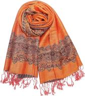 🧣 chic and versatile achillea elegant reversible paisley pashmina: a must-have for women's scarves & wraps logo