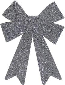 img 3 attached to 💎 Iconikal Sparkling Silver No-Mess Glitter Bow- 9 x 12 inches, 6 Pack - Luxury
