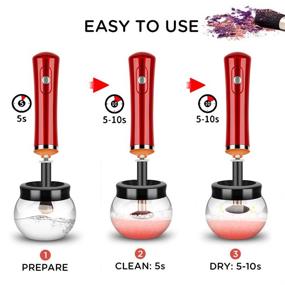 img 2 attached to 🧼 YOYEWA Electric Makeup Brush Cleaner and Dryer Machine: Save Time with Automatic Brush Spinner, 8 Rubber Collars, Rapid Wash and Dry in Seconds!