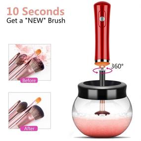 img 3 attached to 🧼 YOYEWA Electric Makeup Brush Cleaner and Dryer Machine: Save Time with Automatic Brush Spinner, 8 Rubber Collars, Rapid Wash and Dry in Seconds!