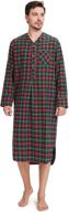 👔 sioro men's flannel nightshirt: comfortable cotton nightwear for sleep and lounge logo