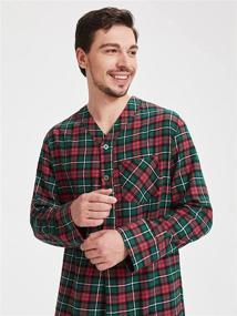 img 2 attached to 👔 SIORO Men's Flannel Nightshirt: Comfortable Cotton Nightwear for Sleep and Lounge