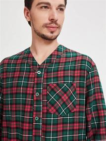 img 1 attached to 👔 SIORO Men's Flannel Nightshirt: Comfortable Cotton Nightwear for Sleep and Lounge