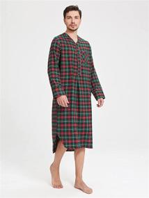 img 3 attached to 👔 SIORO Men's Flannel Nightshirt: Comfortable Cotton Nightwear for Sleep and Lounge