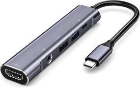 img 4 attached to Висококачественный адаптер USB C к HDMI для iPad Pro 11/12.9 и iPad Air 4 - 4K HDMI, USB3.0, разъем для наушников, зарядка с поддержкой передачи энергии - док-станции и аксессуары