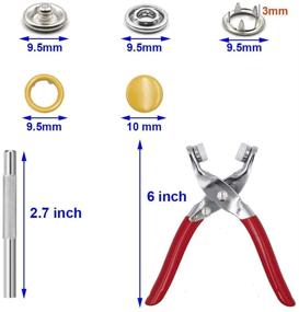 img 2 attached to 🧵 804Pcs Snap Fasteners Tool Kit - Hollow and Solid Metal Prong Snaps Buttons with Setting Tool for Clothing Crafting Sewing, Leather Snaps Buttons for Jeans Wears Bags - 200 Sets, 10 Colors, 9.5mm. By EuTengHao.