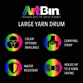 img 2 attached to 🧶 ArtBin 6807SA Yarn Drum: Portable Knitting & Crochet Storage in Periwinkle, Featuring Poly Canvas Tote Bag