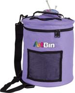 🧶 artbin 6807sa yarn drum: portable knitting & crochet storage in periwinkle, featuring poly canvas tote bag logo