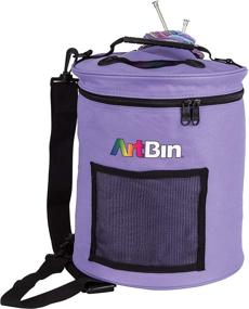 img 3 attached to 🧶 ArtBin 6807SA Yarn Drum: Portable Knitting & Crochet Storage in Periwinkle, Featuring Poly Canvas Tote Bag