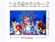 🎉 sonic hedgehog happy birthday тематические фотозадники: идеальные принадлежности для вечеринки по случаю рождения малыша для мальчиков и девочек на 1-й день рождения | яркое фотофон - дружелюбный к детям баннер, украшение столика для торта и конфет из винила | размер: 5x3 фута логотип