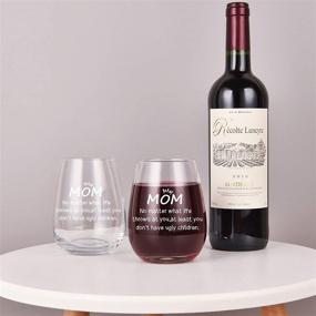 img 1 attached to 🍷 Mom Gifts - Mom No Matter What/ You Don't Have Ugly Children Funny Wine Glass: Perfect Birthday & Christmas Gifts for Women, Mom, New Mom, Wife from Daughter, Son - 15Oz Stemless Wine Glass