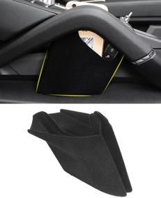 img 4 attached to 📦 Vesul Front Row Armrest Storage Box for Porsche Cayenne (2011-2018) - Armrest Phone Container, Center Console Organizer, Handle Pocket ABS Tray Insert with Suede Cover