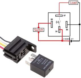 img 2 attached to ESUPPORT Car Heavy Duty Relay Switch 12V 30A SPST 4Pin Wire Socket Plug Harness Waterproof Electrical Automotive Pack Of 5