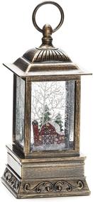 img 3 attached to 🎅 Red Barn Christmas Light-Up Snow Globe Lantern - 10.5 Inches