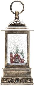 img 2 attached to 🎅 Red Barn Christmas Light-Up Snow Globe Lantern - 10.5 Inches