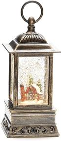 img 1 attached to 🎅 Red Barn Christmas Light-Up Snow Globe Lantern - 10.5 Inches