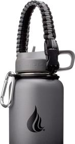 img 3 attached to HYDRO CELL Paracord Grip - Wide Mouth Strap Carrier with Safety Ring 🥤 and Carabiner. Supports 18, 24, 32, 40, and 64 oz Stainless Steel Water Bottles