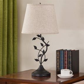 img 3 attached to 💡 Large USB Table Lamp with Dual USB Charging Ports – Retro Bedside Lamp, Traditional Nightstand Lamp for Bedroom and Living Room – Kakanuo 26'' Desk Lamp