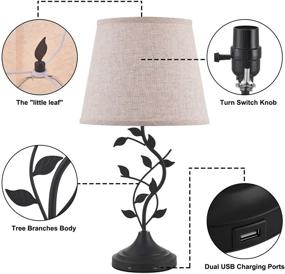 img 2 attached to 💡 Large USB Table Lamp with Dual USB Charging Ports – Retro Bedside Lamp, Traditional Nightstand Lamp for Bedroom and Living Room – Kakanuo 26'' Desk Lamp