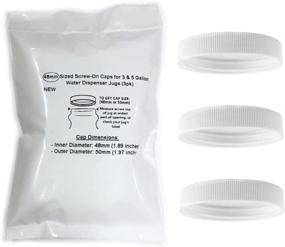 img 4 attached to 🔩 Pack of 3 Threaded/Screw-On Caps for 3 and 5 Gallon Water Bottle Jugs (48mm, White)