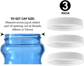 img 1 attached to 🔩 Pack of 3 Threaded/Screw-On Caps for 3 and 5 Gallon Water Bottle Jugs (48mm, White)