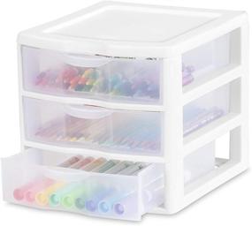 img 3 attached to Sterilite 20738006 Small 3 Drawer Unit - White Frame with Clear Drawers (Pack of 6)