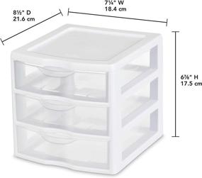 img 2 attached to Sterilite 20738006 Small 3 Drawer Unit - White Frame with Clear Drawers (Pack of 6)